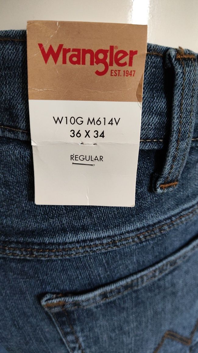 Wrangler Regular Mid Stone wyprzedaż męskie jeansy rozm 36/34