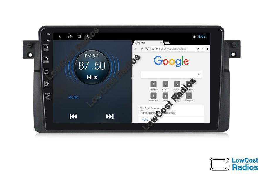 Rádio GPS ANDROID 15 - 9 POLEGADAS — BMW E46 (Série 3) com Wifi e USB