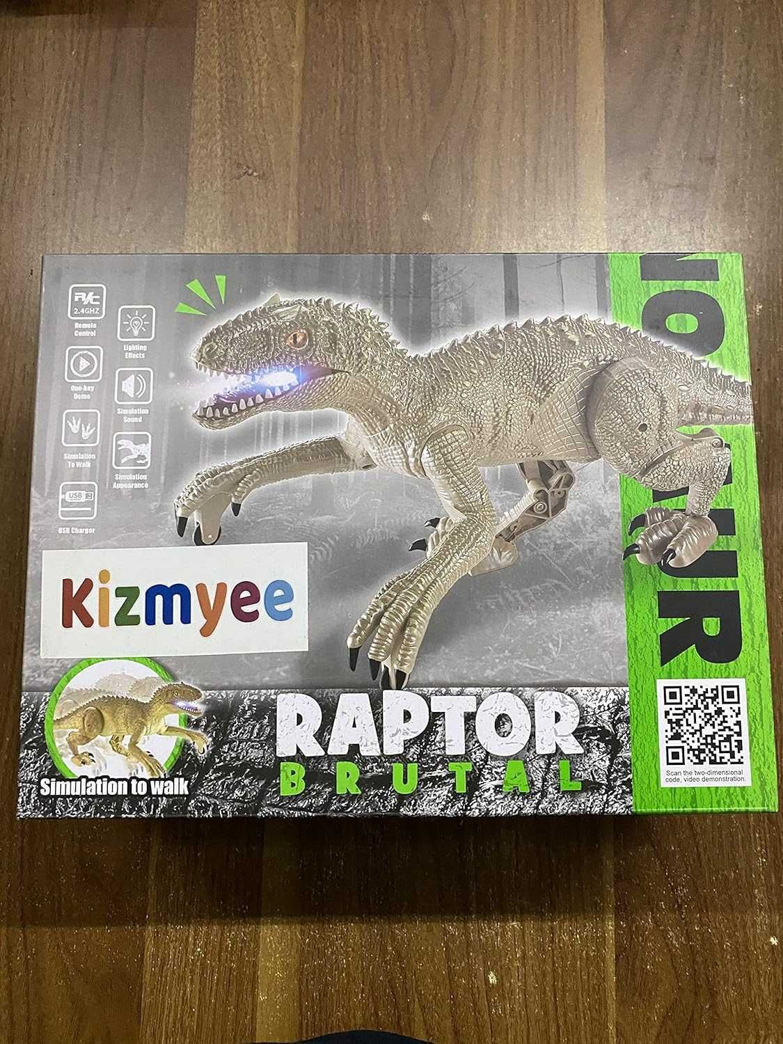 Dinossauro telecomandado e interactivo com som e luz 49 cm - NOVO