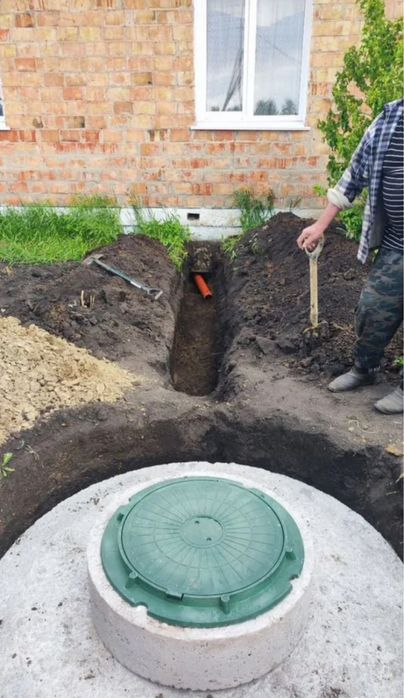 Монтаж септика вигрібна яма бетонні кільця 12/14/20 м3