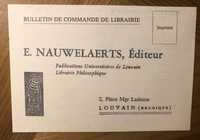 Antigo Formulário de Pedido de Biblioteca E. Nauwelaerts, Éditeur