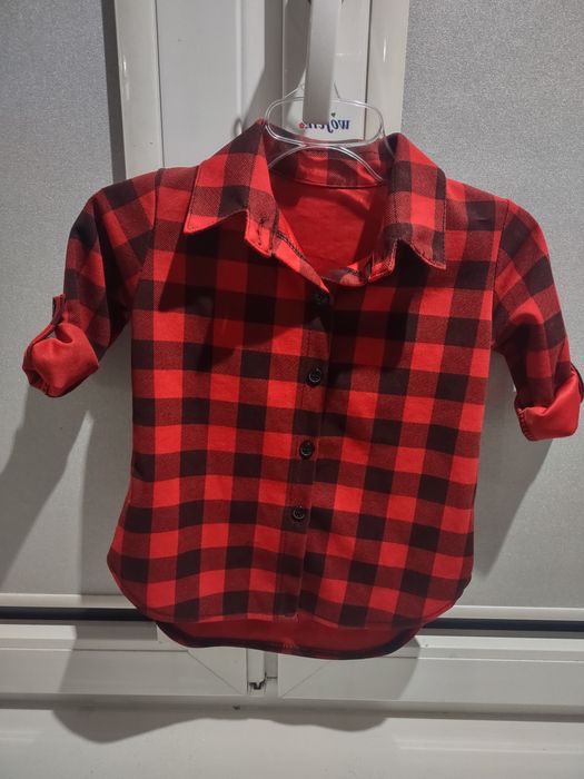 Koszula w kratę dla dziewczynki rozmiar 86