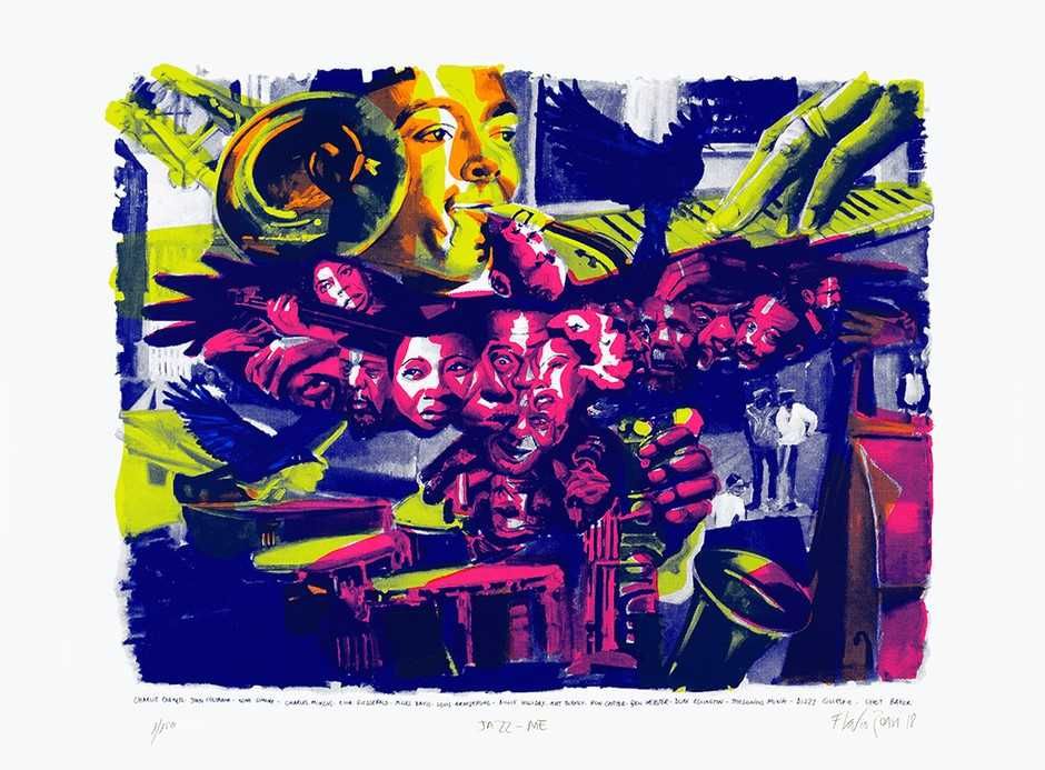 Flávio Rossi JAZZ ME Serigrafiac/Moldura