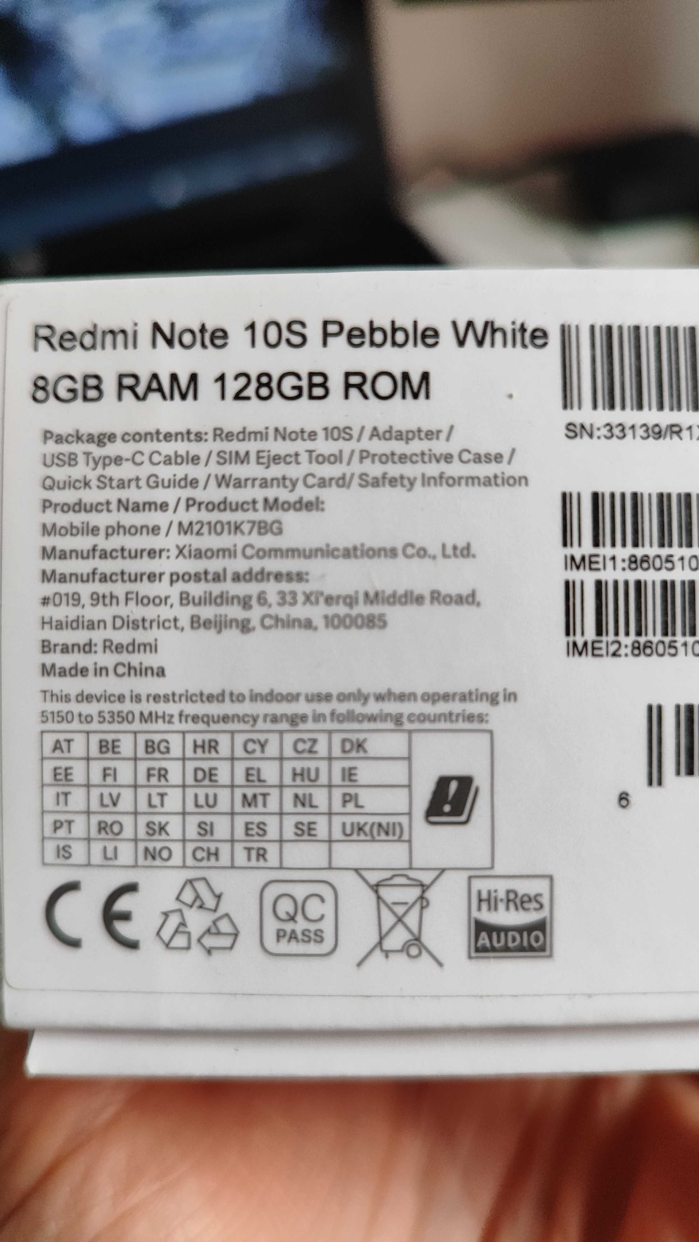 Xiaomi Redmi Note 10S 128GB - 8GB RAM (branco pérola)