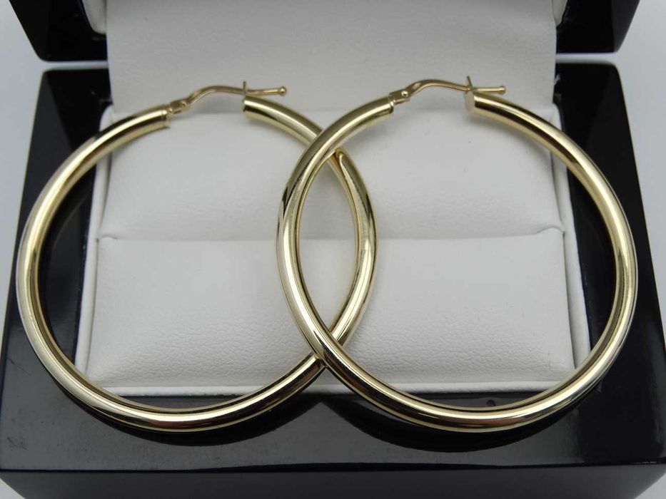 Piękne Złote Kolczyki Koła 4,51g P585 4,5cm