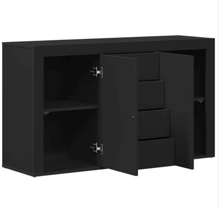 vidaXL Buffet com gaveta Preto 120 x 36 x 69 cm