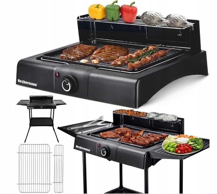 Grill Elektryczny 2400W 2w1 Zdejmowana Konstrukcja Do kuchni i Ogrodu
