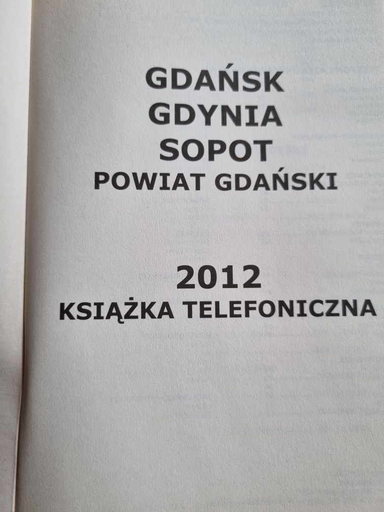 Książka telefoniczna Gdańsk Gdynia Sopot 2012r