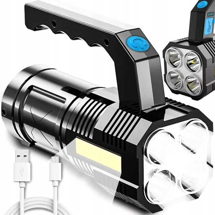 Latarka taktyczna szperacz reflektor z akumulatorem BARDZO MOCNA