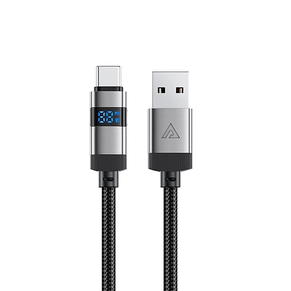 Kabel Acefast C15-04 USB-A - USB-C z wyświetlaczem 480Mb/s 66W 1.2m -