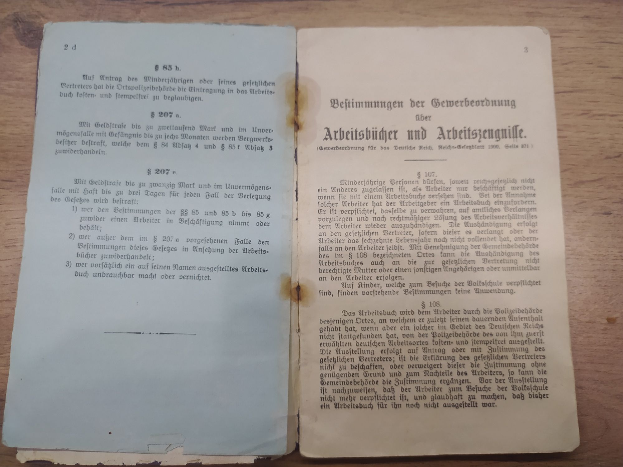 NIEMIECKA Książeczka pracy - ARBEITSBUCH. Stare dokumenty. Starocie.