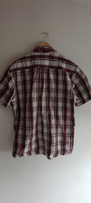 Casualowa koszula w kratę z krótkim rękawem XL