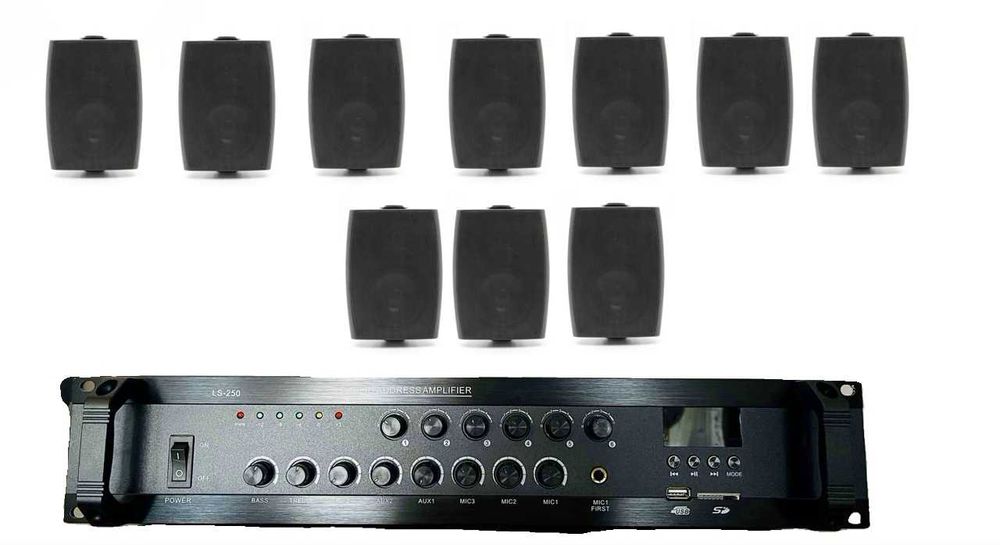 Акустичний комплект для ресторану бази відпочинку 10 шт колонок