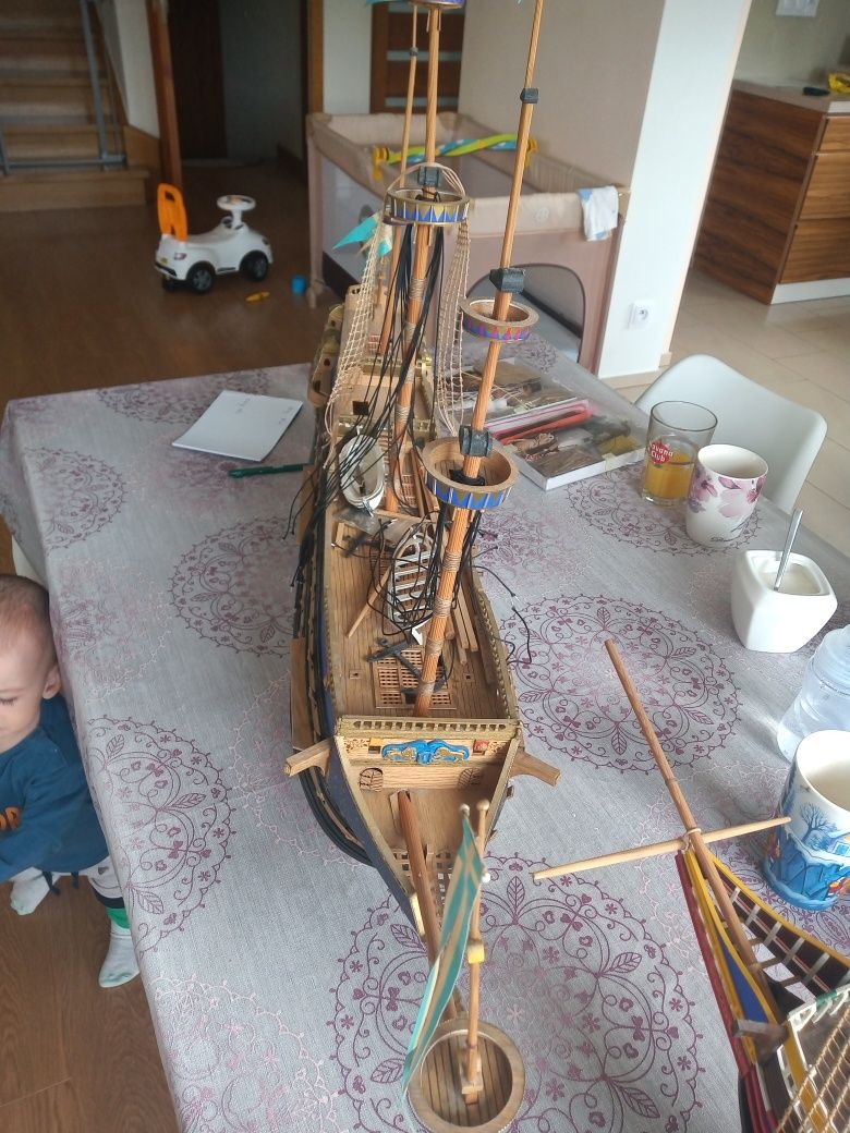 Model statku drewniany duży