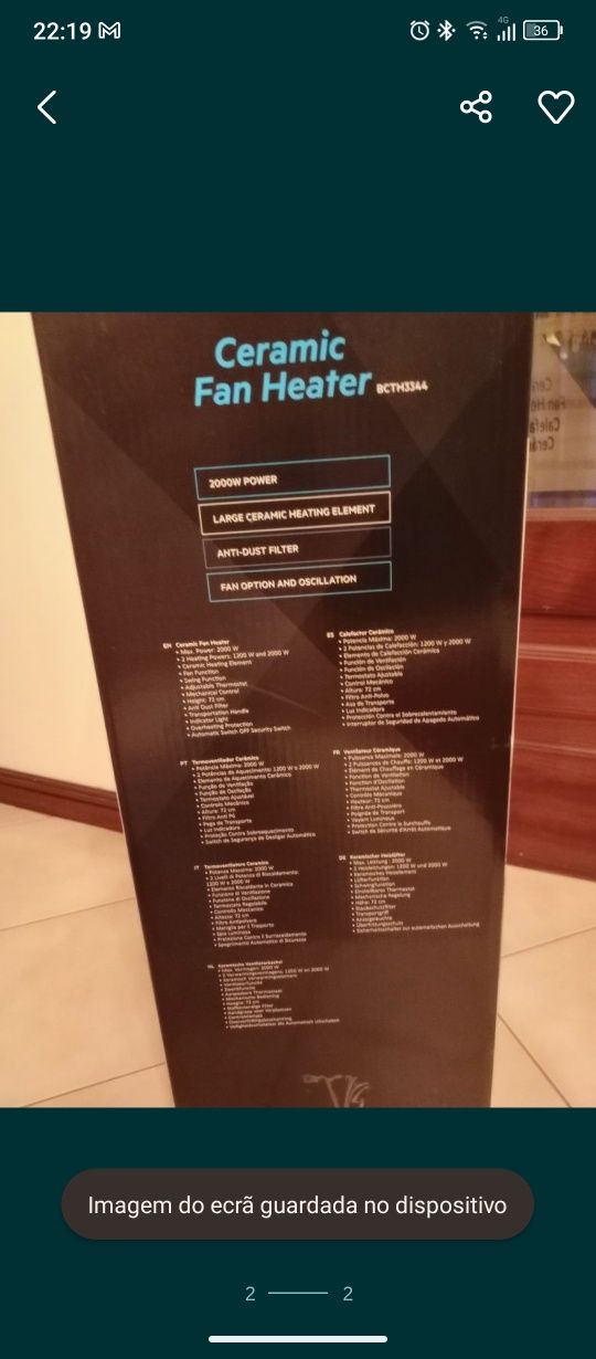 Vendo calefactor cerâmico