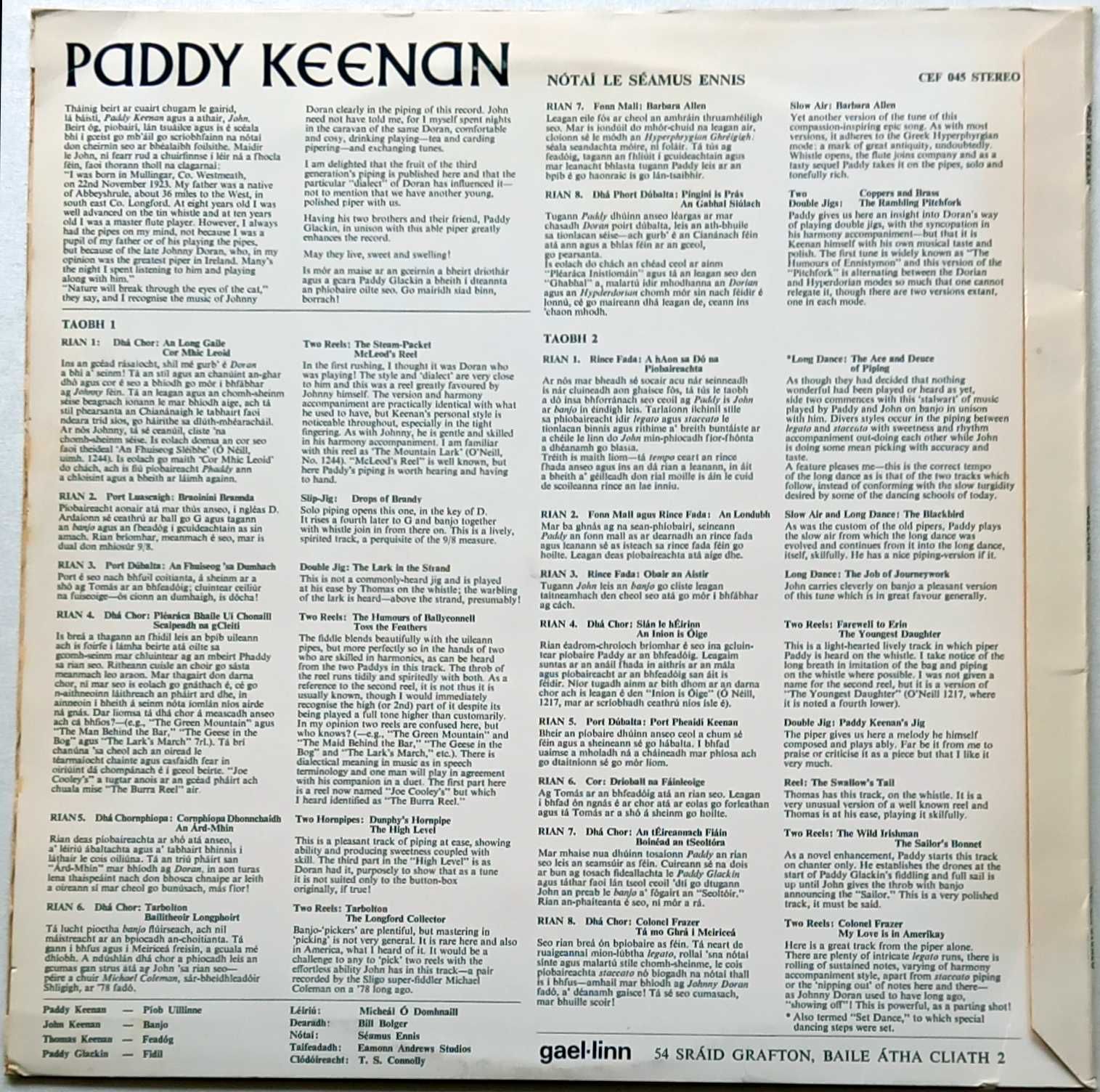 Paddy Keenan - Paddy Keenan / Płyta Winylowa  Folk, Celtic