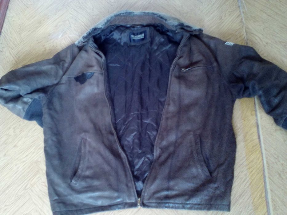 Куртка байкерская кожаная, утепленная, с Германии.(р. 50/2 - XXL ).