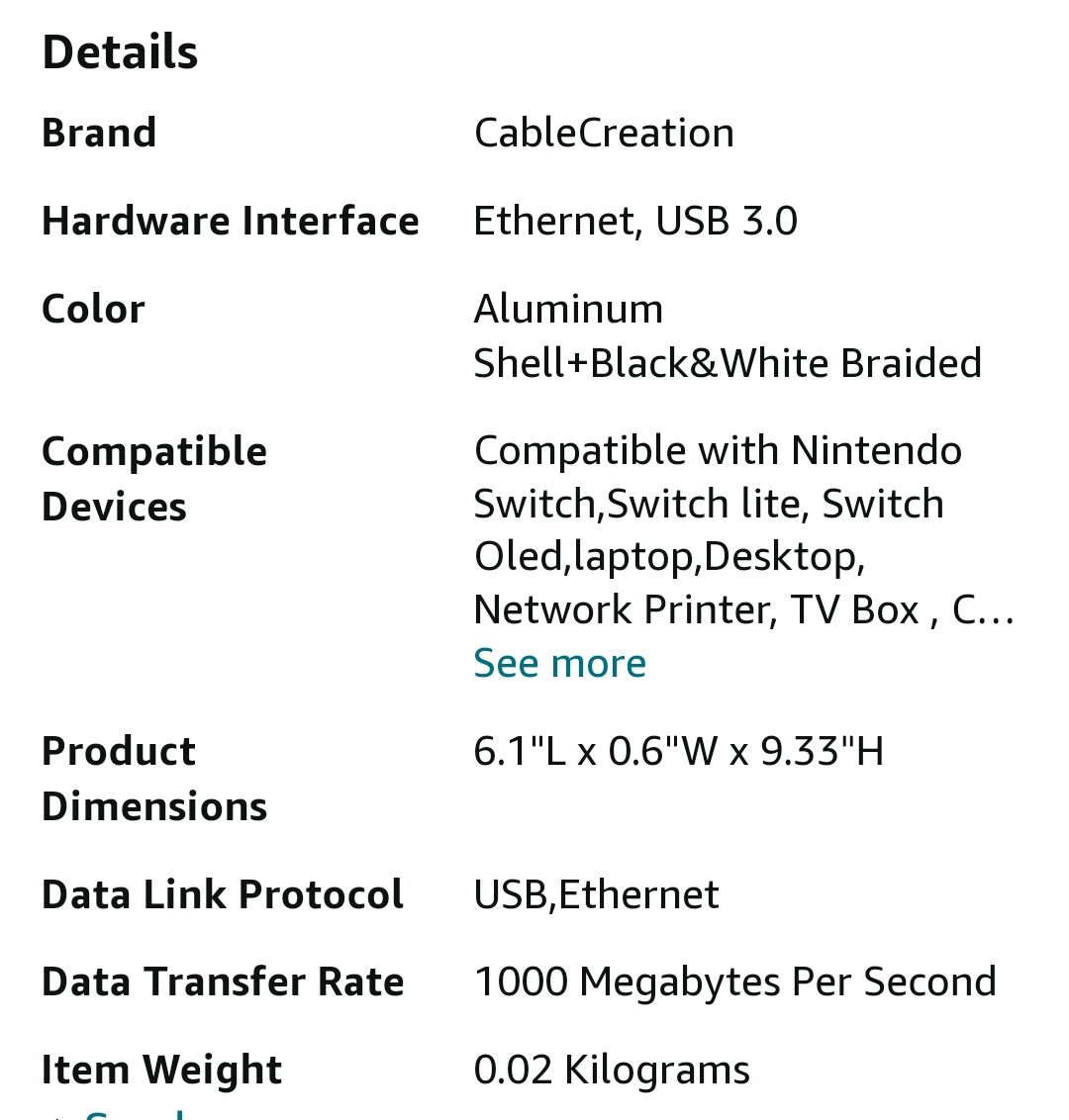 Мережевий адаптер CableCreation USB