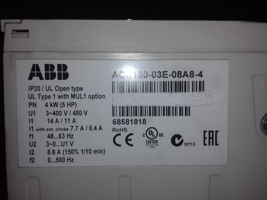 Частотный преобразователь ABB ACS-150. 4 кВт