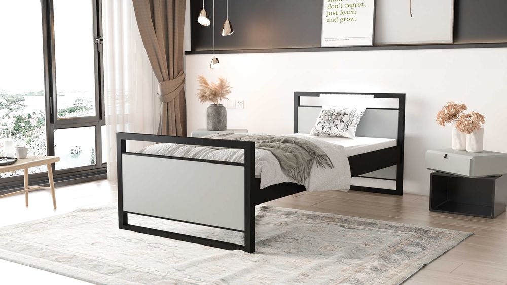 Łóżko Młodzieżowe 200/90 Z MATERACEM LOFT INDUSTRIAL oświetleniem LED