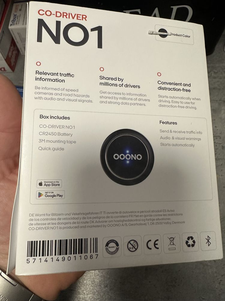 NOWY ZAPLOMBOWANY!!Antyradar  OOONO NO1 Alarm Drogowy  Czarny  1 SZT