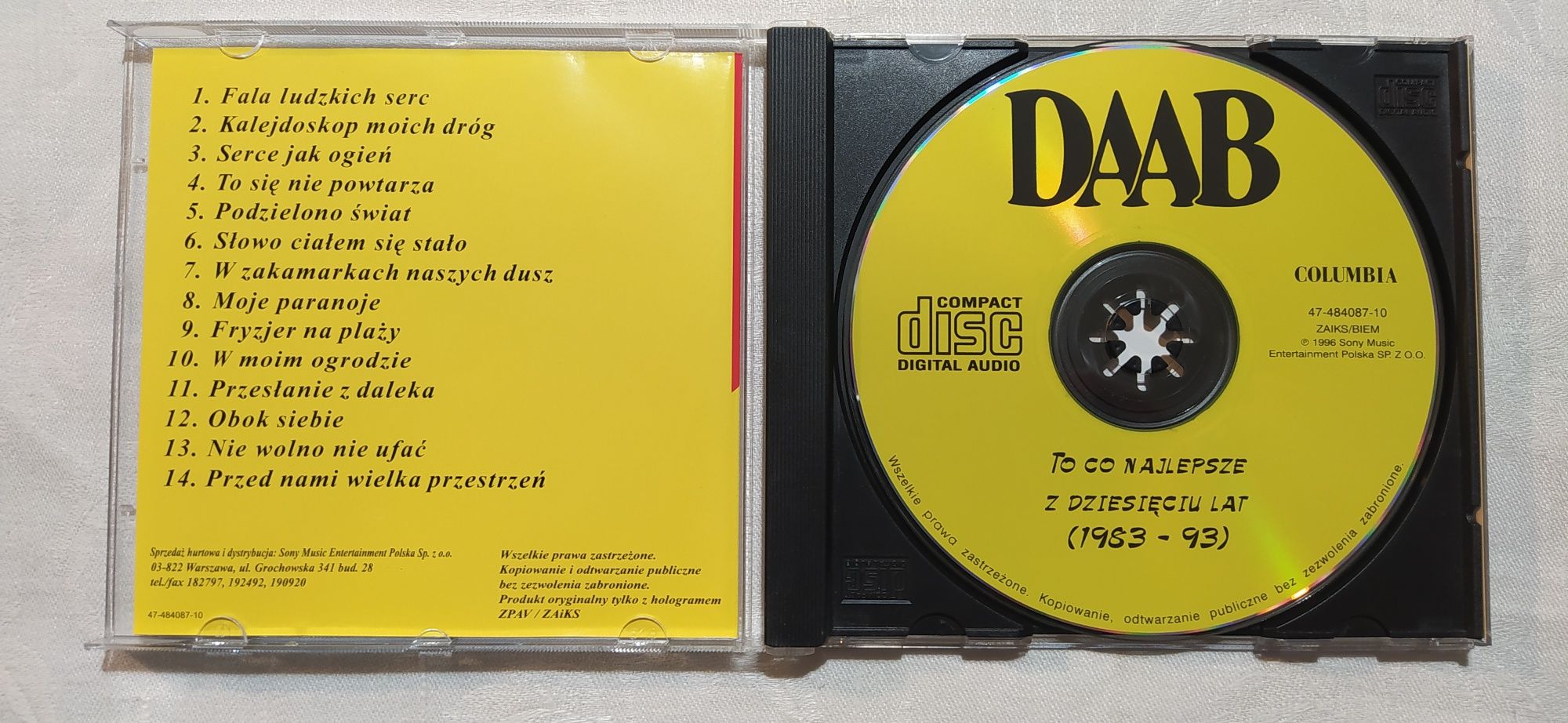 Płyta CD - Daab To Co Najlepsze z Dziesięciu Lat 1983-93 / wyd. 1996 r