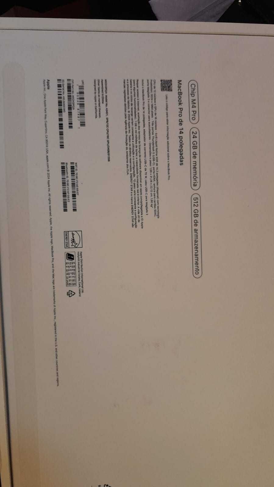Mac Bool Pro 14'xM4 Pro (24GB/512GB) NOVO