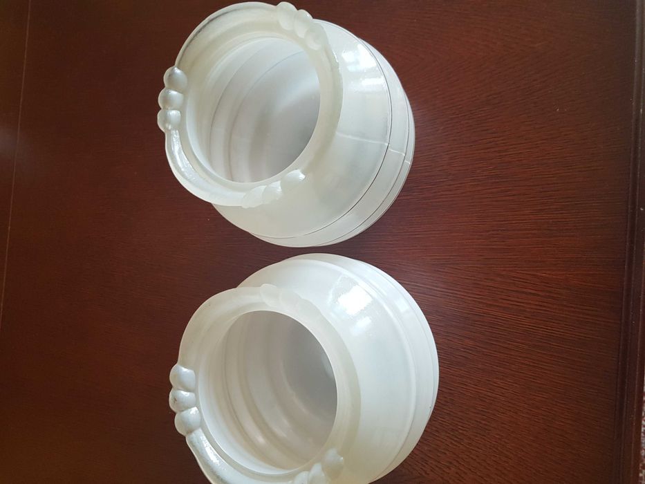 2 szklane klosze PRL