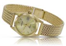 Złoty zegarek damski 14k 585 z bransoletą Geneve lw020ydy&lbw003y K