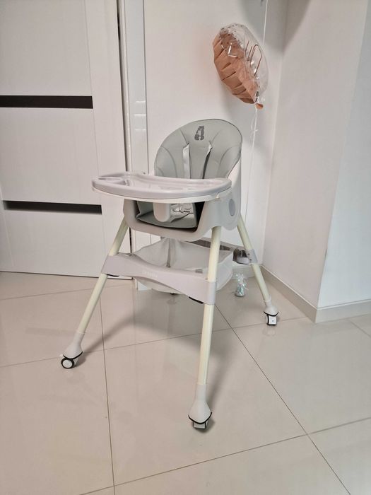 Krzesełko do karmienia KARMELEK 4W1 SZARE