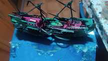 Barco decoração de aquário com ligação a filtro de ar