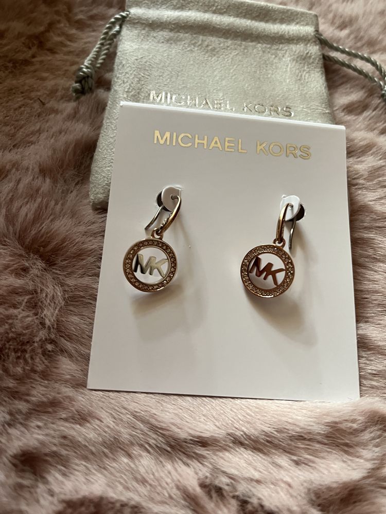 Michael Kors mk kolczyki wiszące różowe złoto cyrkonie brilliance