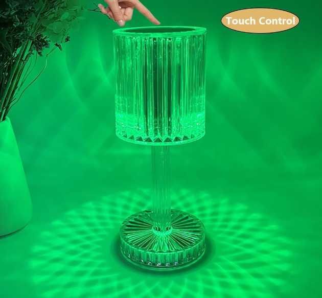 Lampka Projektor Kryształowa Diamentowa RGB Dotykowa RGB Lampa + Pilot
