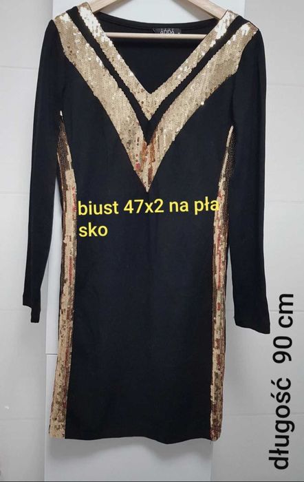 Sprzedam czarną z cekinami sukienkę