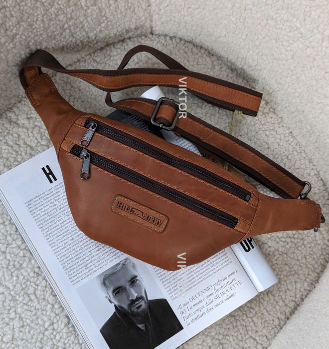 Кожаная сумка-бананка Hill Burry 3108 Германия. Шкіряна сумка.