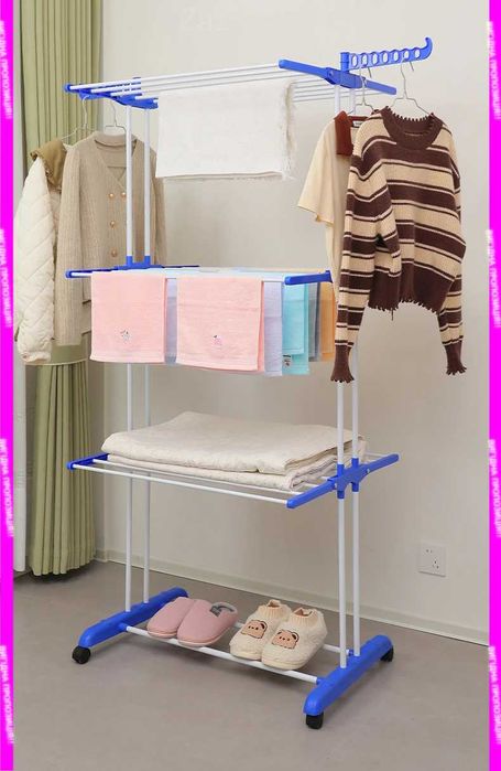 Сушарка підлогова вертикальна компактна багатоярусна складана колесах