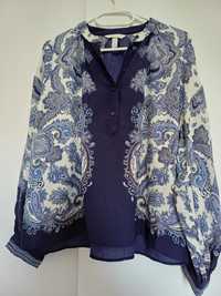 bluzka ze stójką wzór paisley, h&M, 40