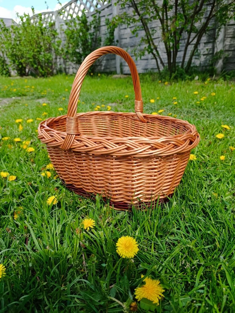 Kosz wiklinowy na zakupy grzyby koszyk prezentowy piknikowy