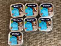 WINSTON Karma dla psa Puszki 7szt. = 1,05kg Dziczyzna z sercami