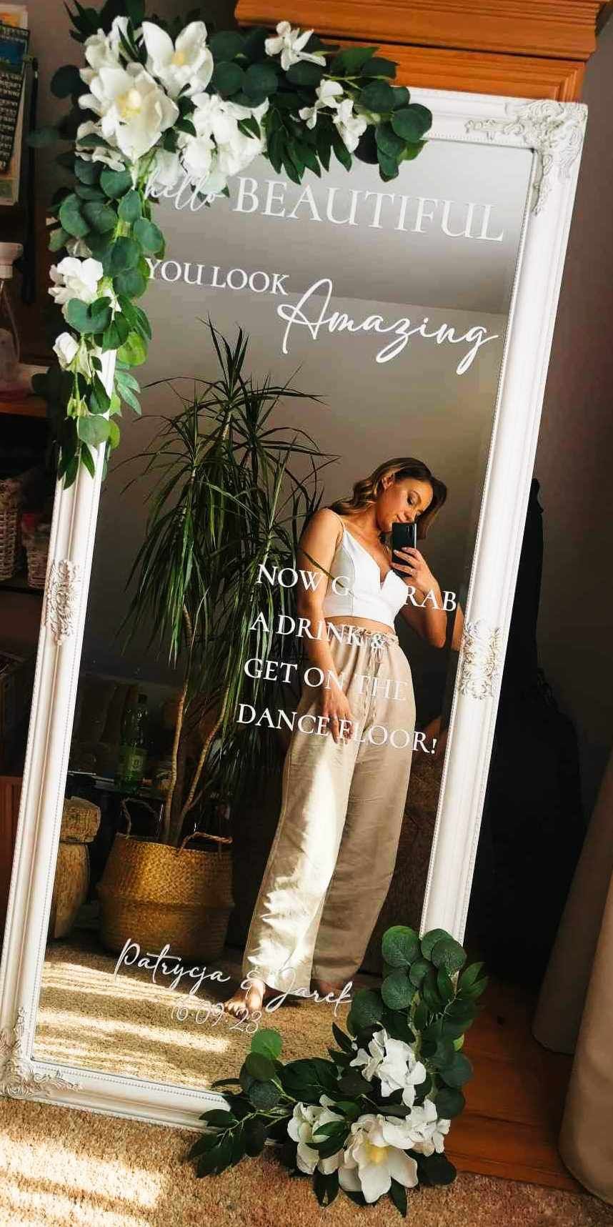 Fotolustro do selfie na wesele lustro powitalne białe 74x164cm