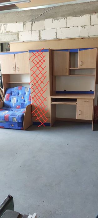 Regał, biurko, łóżko