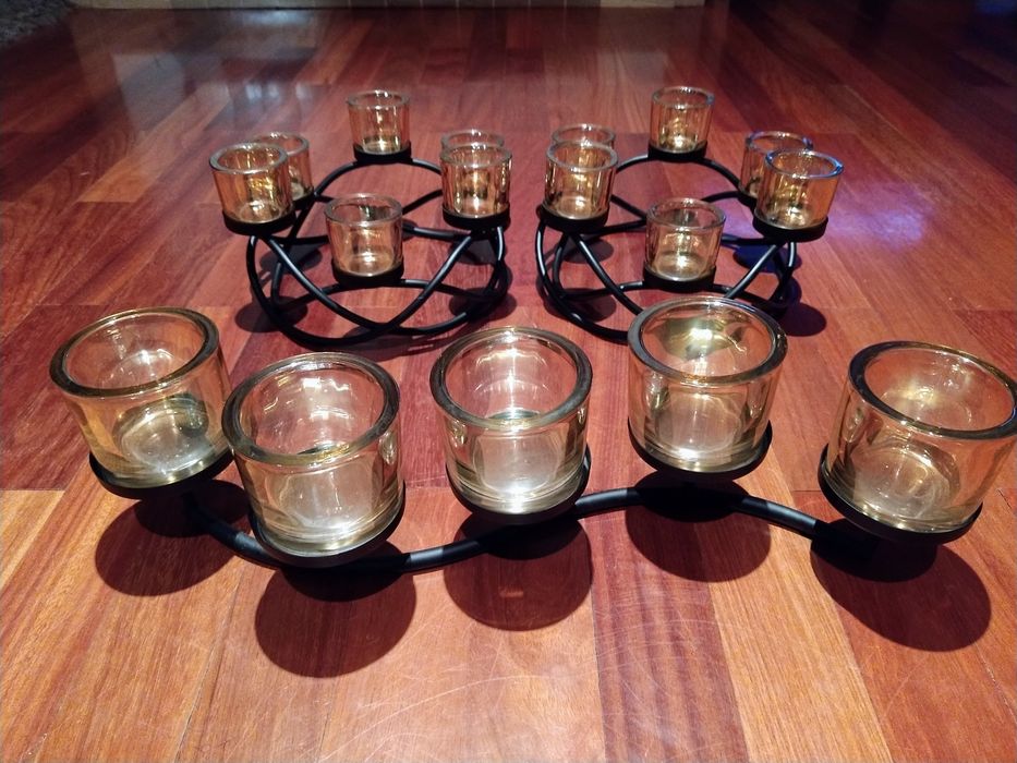 3 castiçais para velas