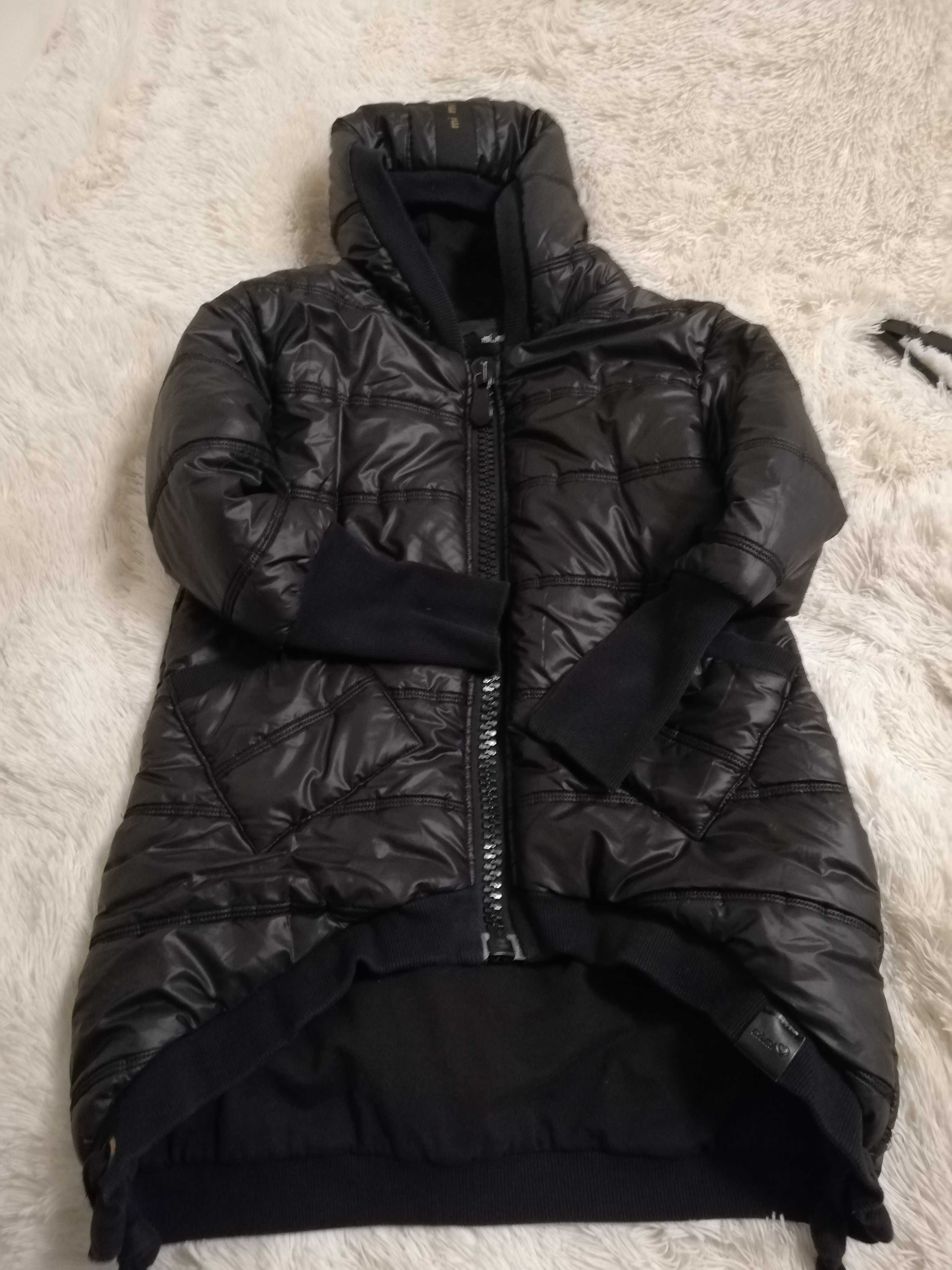 kurtka asymetryczna mi...mi S M 36 38 czarna black mannei oversize