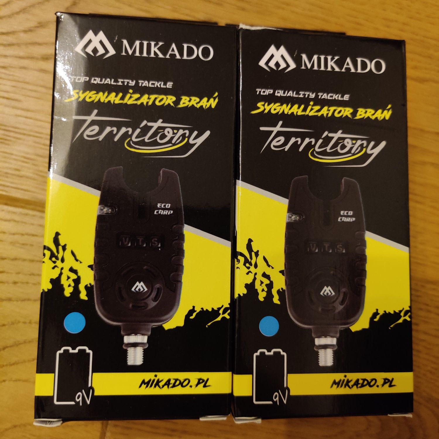 Zestaw dwóch elektronicznych sygnalizatorów brań Mikado Eco Carp niebi