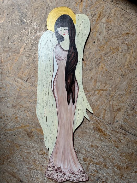 Recznie malowany duży anioł obraz