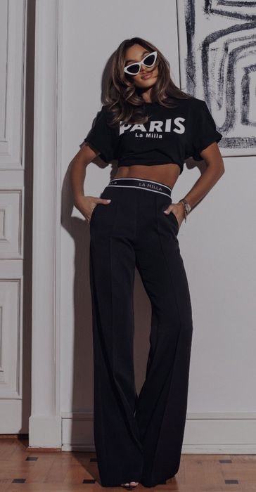 Spodnie La Milla rozmiar L guma czarne na kant