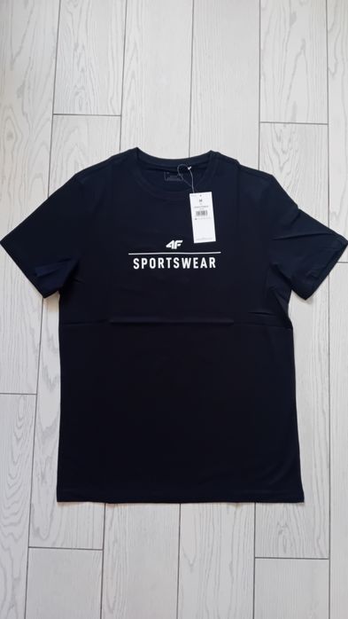 Nowy! Oryginalny 4F T-shirt M męski czarny Sportswear (975)