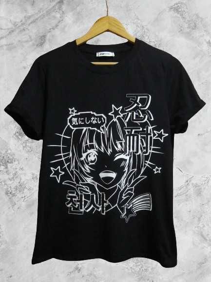 anime koszulka czarna