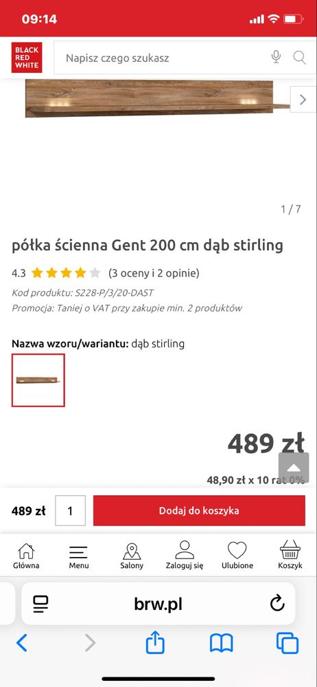 Półka ścienna Gent
