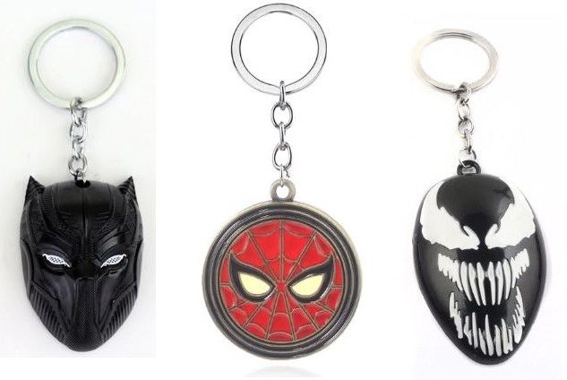 Porta-chaves Pantera Negra, Homem Aranha e Venom